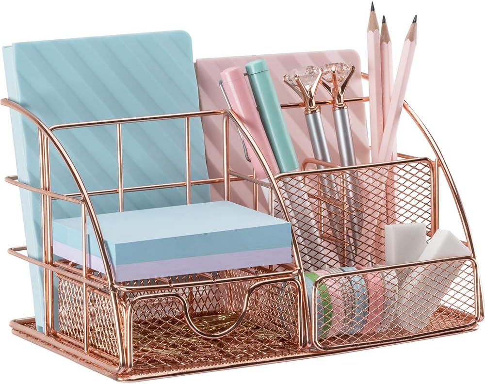 rose gold desk organizer
